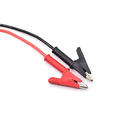 2PCS 14 AWG Alligator Clips Test Leads Dual Ended Crocodile Heavy Duty Wire Cable with Insulators Clips Test Flexible Copper Cable for Electrical Testing 6.6ft / 2m Wire Length