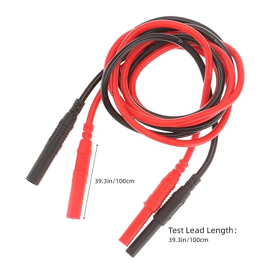 4PCS Meter Test Lead Extension Male to Female Connector, 4mm Banana Plug to Jack Heavy Duty Silicone Wires, 14AWG Multimeter Leads Probes Adapter