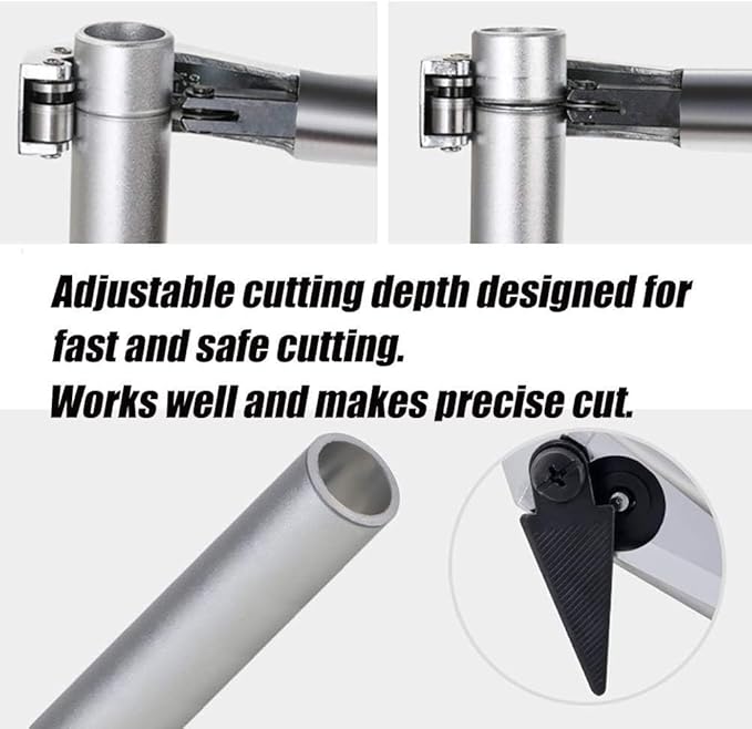 GOLDEAL Tube Cutter,Constant Swing Pipe Cutter Tool for Metal Pipe,1/4"-1-5/8",with 5 Spare Cutting Blades & Deburring Tool,Bike Front Fork/Seatpost/Seat Tube/Steerer Tube Cutter(Silver)