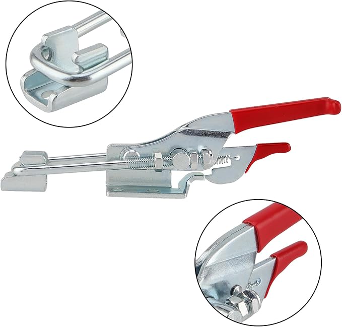 MOUYAT 6 Pack Heavy Duty Toggle Clamp, 2000Lbs Capacity Pull Toggle Latch Clamp with Adjustable Threaded U Bolt, 40431 Self Lock Toggle Clamp Tool for ToolBox Case