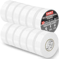 SWRT 12 Pack UL/CSA Listed White Electrical Tape 7 mils -600V, 0.75 in x 66 FT White Electric Tape Flame Retardant, Strong Adhesive, for Home DIY Electrical Repairs Professional Installations