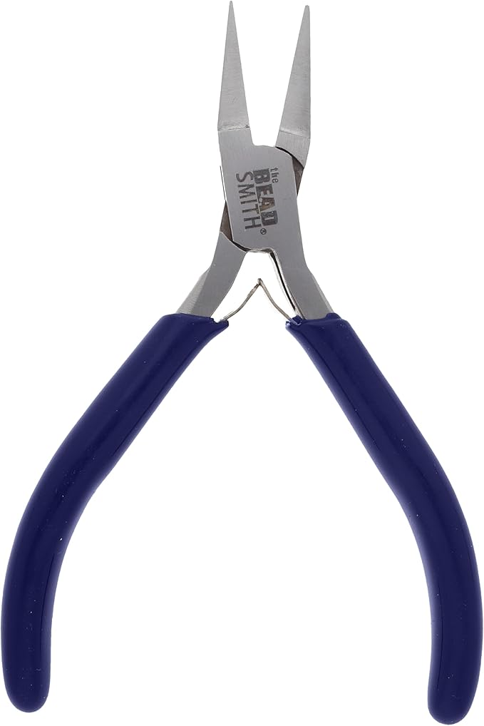 The Beadsmith Flat Nose Pliers – Economy Line – 4.5 inches (114mm) – Vinyl Grip Handle with Double Leaf Springs – Jewelry Making Tool for Creating Bracelets, Earrings and Necklaces