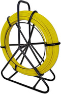 Fish Tape Fiberglass 6MM 500FT Fish Tape Puller Fiberglass Wire Cable Running with Cage [6mm*150m]