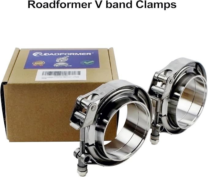 3.5 inch V Band Clamp - 2 sets of Quick Release Vband Clamps with Male Female Flanges Stainless Steel for exhaust system, turbocharger, downpipe and mufflers (3.5" - 2 Pack)