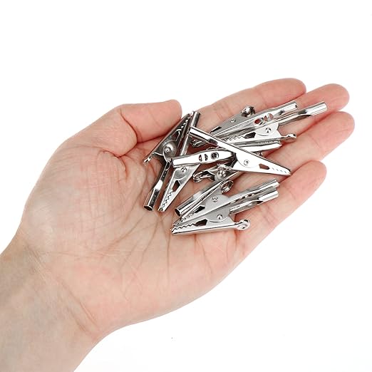 OBANGONG 50 Pcs Stainless Alligator Crocodile Test Clip Cable Lead Screw Probe Fixing,2 inch Length