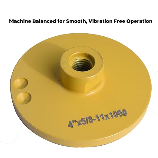4 in.x 5/8-11 in. No Bouncing Resin Filling Diamond Cup Grinding Wheel for Concrete Stone Surface Grinding, T Segments Smooth Chip Free Diamond Grinding Wheel