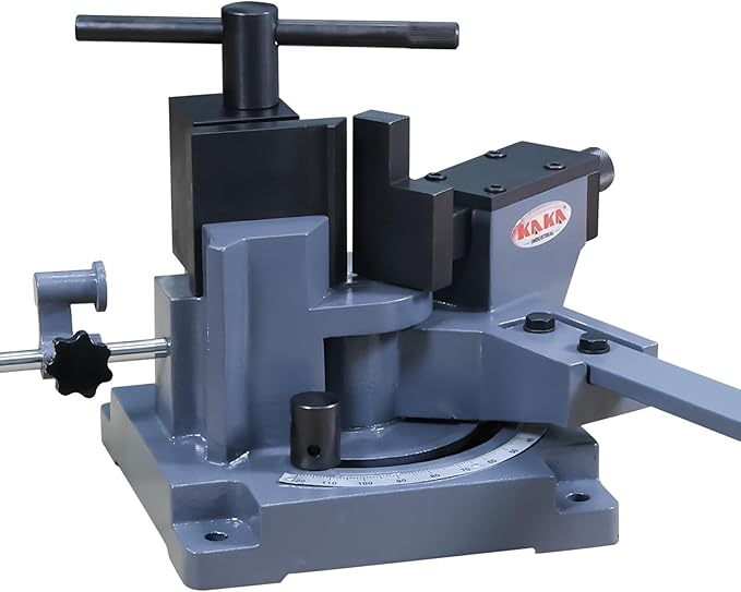 KAKA INDUSTRIAL Universal Bender, 120 Degree Manual Metal Bender, Strip Steel, Flat Steel, Round Steel, Angle Steel Rod Bender, Hot and Cold, Bar Bending Machine with Detachable Bending Lever UB-100A