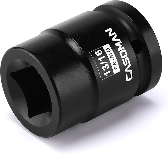 CASOMAN 3/4-Inch Drive 13/16-Inch Square Impact Socket, 4-Point, SAE, CR-MO
