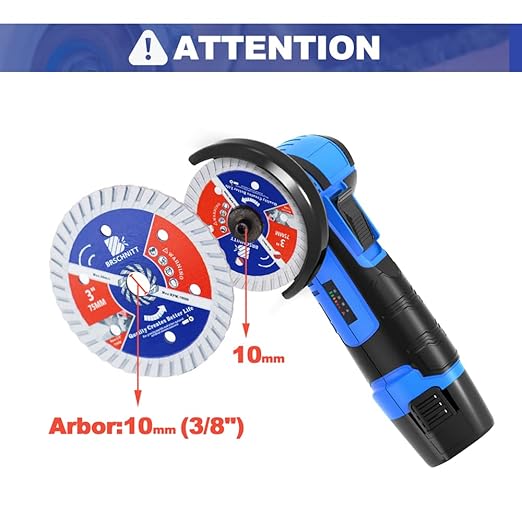 Diamond Saw Blades for Cutting Wood Metal Stones,4pcs 3inch（75mm） with Arbor10mm Dry/Wet Continuous Rim Diamond Cutting Disc for Granite Marble Stone Hard Concrete Reinforced Concrete