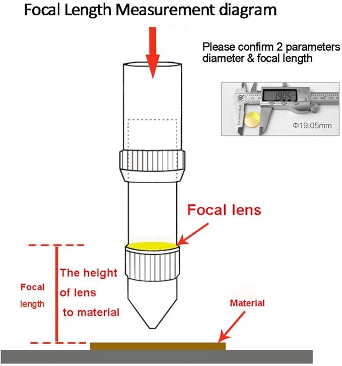 TEN-HIGH 18mm CO2 Laser Lens 3"- ZnSe Focal Mirror for Engraving & Cutting Machine, FL76.2mm