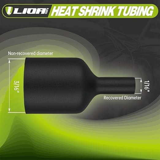 Marine Grade Heat Shrink Tubing – 3:1 Ratio Adhesive Lined Electrical Shrink Wrap, 3/16'' Black, 50 Feet Roll for Industrial Use