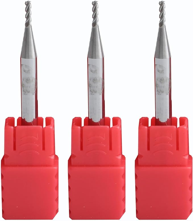 Metric Micrograin Carbide Square End Mill 2 Flute 3 PCS 0.6MM 【≈0.02362 inch】 HRC55° for Milling Alloy Steels Hardened Steel, Metal & More Mill Bits Sets for Professionals & DIYers