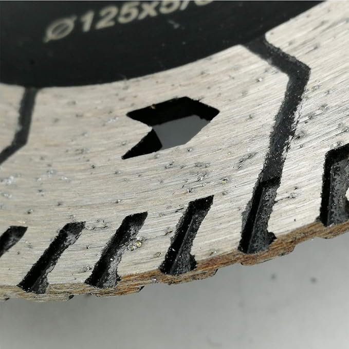 SHDIATOOL 5 Inch Granite Turbo Cutting Blades Two-in-One Design Cut Grind Sharpen Marble Concrete and Bricks(2-Pack)