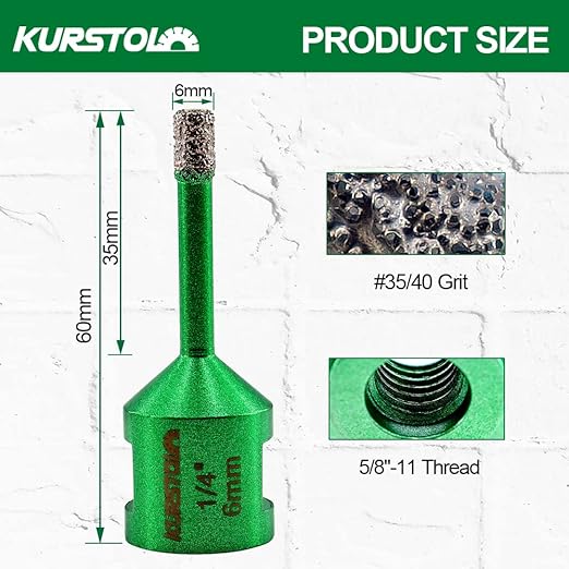 Tile Hole Saw Kit - 11pcs Diamond Core Drill Bits 6/6/25/35/50/65/75/102mm+2" Beveling Chamfer Bit+4.5" Blade Cutting Disc+SDS Shank to 5/8-11" Thread for Porcelain Ceramic Granite Marble
