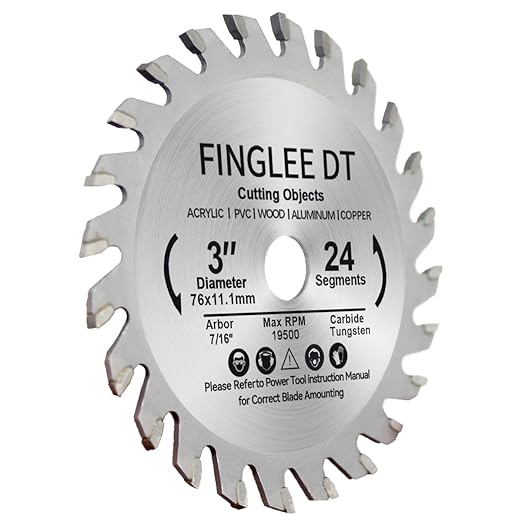Wood Saw Blade TCT Circular Cutting Blade for Woodworking (3 inch （24T/11.1MM）)