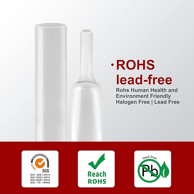 Chanzon 2:1 Ratio 5/8" (16mm) Heat Shrink Tubing 3.3Ft Roll (1M Total Length) Clear/Transparent Polyolefin Sleeving Wrap Shrinking 2 to 1 1pcs