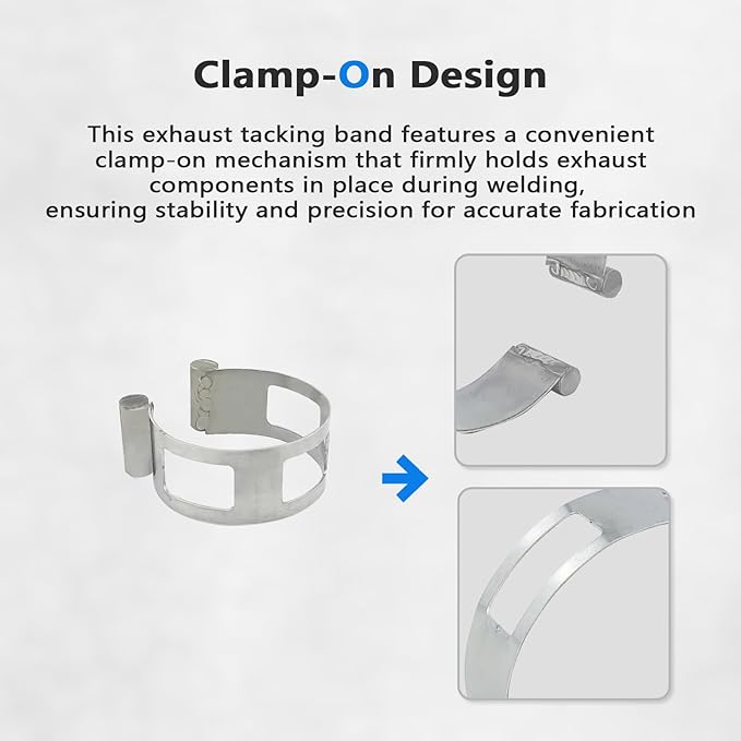 2 Inch (50.8 mm) Stainless Steel Welding Tacking Band Clamp,Clamp-On Exhaust Pipe Tacking Band for Welding Fabrication