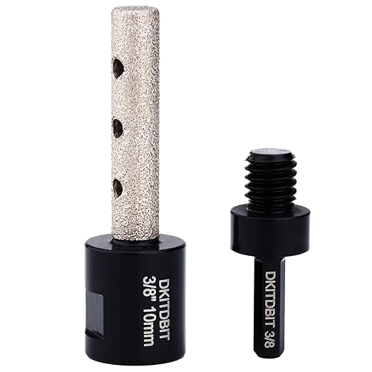 3/8" Tile Milling Bit, Diamond Finger Sander Drill Bit, to Enlarge Shape Holes Edges in Porcelain Ceramic Marble Granite Tiles, with 5/8-11 Thread to 3/8 Hex Shank fit Angle Grinders & Drills 10mm