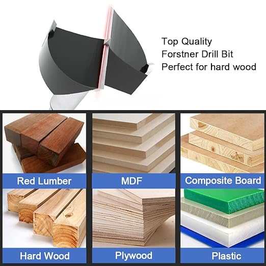 ASNOMY 1-7/8 Inch Forstner Drill Bit, Carbide Tipped Forstner Bit for Hard Wood, Wood Drilling Hole Saw Set Woodworking Hinge Cutter Tool Kits for Wood Plastic Plywood