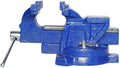 4-Inch Bench Iron Vice Heavy Duty Steel Bench Vise with Swivel Base Professional Germany Iron Design Durable Blue Finish for Workshop Use E-2014