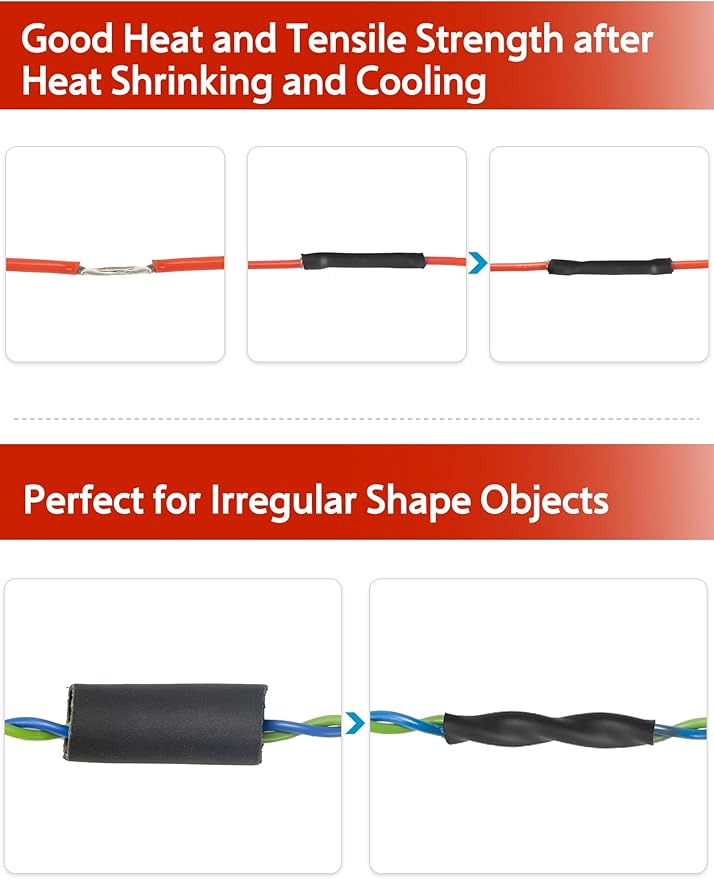 Lsnisni 3:1 Heat Shrink Tubing Ø5/8inch ＆ 3/4inch 13ft, Marine Grade Waterproof, Dual Wall Adhesive Lined, Heat-Shrink Tubing Black (Ø5/8” 13ft)