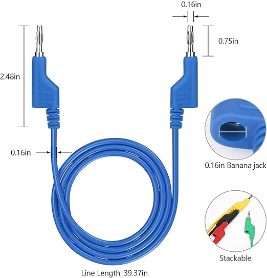 Linkstyle 30PCS Multimeter Test Leads Sets, Banana Plug Test Leads Alligator Clips, Back Piercing Probe Kit with Box for Automotive Diagnostics Electronics