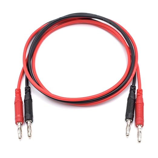 2Pcs 4mm Banana to Banana Plug Male to Male 14AWG Heavy Duty Silicone Test Leads Soft Test Cable Wire for Multimeter Electrical Testing 20A 3Ft
