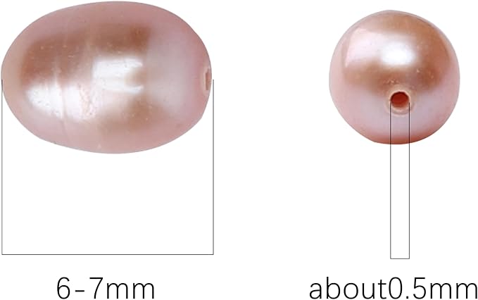 Natural Pearl Beads Rice 6-7mm Purple Freshwater Cultured Loose Gemstone Beads for DIY Jewelry Making 13.8''/Strand HQ