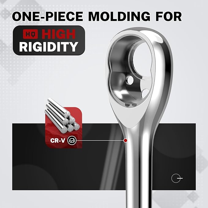TOMMARS 1/2 inch Drive Ratchet, 72-Tooth Quick-Release Socket Ratchet Wrench Handle Reversible