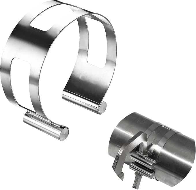 2.5 Inch Stainless Steel Exhaust Clamp, Universal for Welding and Exhaust Pipe Repair (2.5 inches)