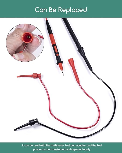 Mini Test Hook Clip with 2mm Jack Design Easy Connection to 2mm Probe Multimeter Test Lead