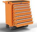 7-Drawer Metal Rolling Tool Chest with Wheels,Tool Storage Cabinet with Locking System，Toolbox with Wheels for Garage, Warehouse, Workshop, Repair Shop (Orange, 7-Drawer)
