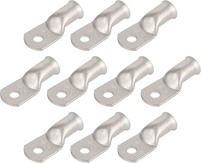 10pcs 3/0 AWG-5/16(M8) Tinned Copper Ring Terminals Battery Lugs, Heavy Duty Wire Lugs, Battery Cable Connectors