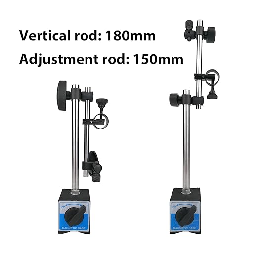 Dial Indicator with Magnetic Base Holder 0-10mm, Fine Adjustable Long Arm Tester Gage Gauge 0.01mm Precision, Indicator Points 22pcs