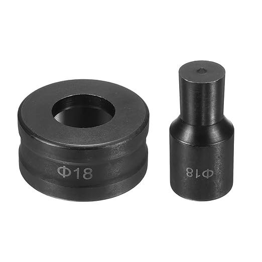 HARFINGTON Hydraulic Hole Punch Die Φ18mm Round Hole 40Cr Steel Electric Punching Kit for CH70 Electric Punching Machine, Black