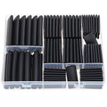 74PCS 1 3/4 5/8 1/2 3/8 Inch 3:1 Heat Shrink Tubings Assortment Kit Heavy Duty Dual-Wall Adhesive Lined Waterproof Marine Grade Black