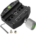 Aluminium 2.75''/70mm Arca Swiss Quick Release Clamp, Arca QR Clamp 3/8-inch with 1/4-inch Screw and Bubble Level, Adjustable Lever Knob, Compatible with Arca-Swiss Plate Tripod Ball Head