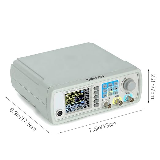 Koolertron Upgraded 60MHz DDS Signal Generator Counter,High Precision Dual-Channel Arbitrary Waveform Function Generator Frequency Meter 200MSa/s (60MHz)