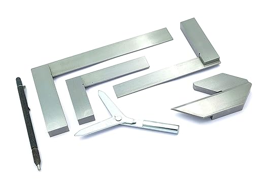 A.D. International New Starter Engineer Kit (Try Squares, Center Squares, Carbide Scriber Pen, & Y Center Finder) Supplied with Plastic Case