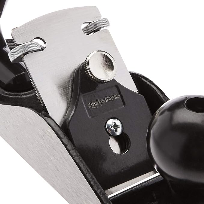 Amazon Basics Woodworking Hand Planer - No.4 Adjustable Bench Plane with 2-Inch Blade for Wood Smoothing, Grey/Black