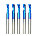 O Single Flute Upcut Spiral End Mill CNC Router Bit with NACO Coating for Plastic Cutting with Mirror Finish (5, 1/4 D x 3/4 CH x 1/4 SHK x 2-1/2 L)