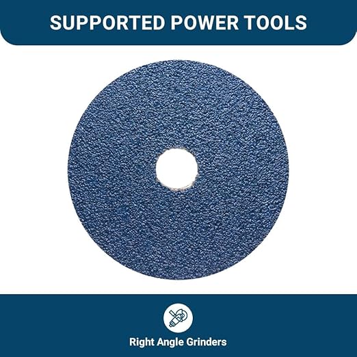 Benchmark Abrasives 5 Inch Sanding Discs Resin Fiber Zirconia Grinding Disc for Grinding, Stripping on Wood, Fiberglass, Steel, Metal, 7/8" Arbor Angle Grinder Sanding Disc, 25 Pack - 36 Grit