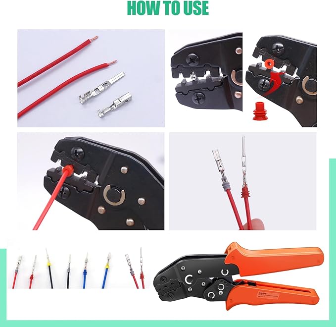 Twidec/755Pcs 21Type Car Electrical Wire Terminal 1/1.5/1.8/2.2/2.8/3.5mm Connector Pins Terminal Auto Electric Connector Non-Insulated Plug Removal Male Female Crimp Pins With Crimping Pliers