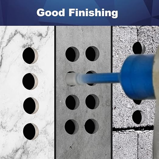 3/8 Inch Diamond Core Drill Bit for Porcelain Tile Ceramic Marble Granite Drilling,BRSCHNITT 1pc Vacuum Brazed Diamond Hole Saw with 5/8-11 Thread (10mm)