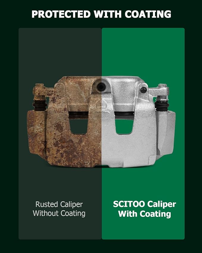 SCITOO 18B5009 18B5008 Front Left & Right Disc Brake Calipers Assembly w/Bracket For Dodge For Dakota 2005-2008,For Dodge For Ram 1500 2006-2008,For Mitsubishi For Raider 2006-2009