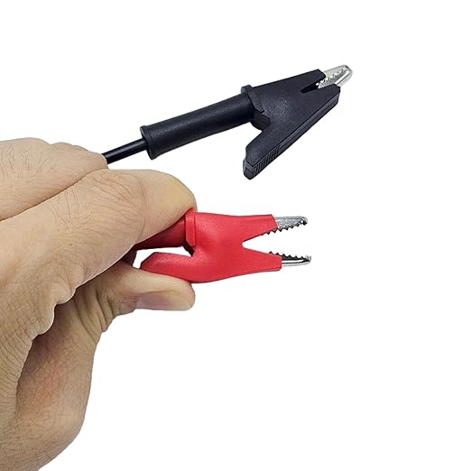 2Pcs 14 Gauge Multimeter Test Leads Right Angle Banana Plug to Alligator Clip, CAT III 1000V 10A Heavy Duty PVC Wire for Electrical Testing 3 Feet