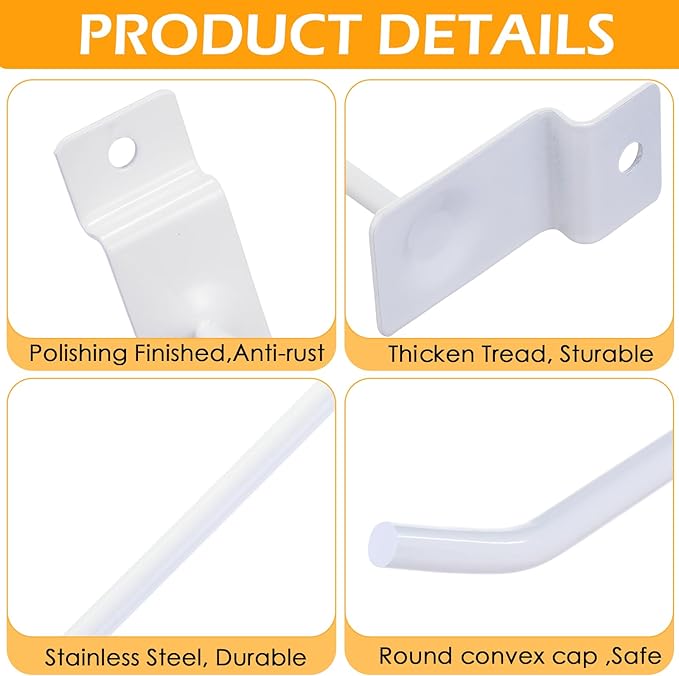 Moxweyeni 100 Pack Slatwall Hooks Slatwall Accessories Slat Wall Hanging Pegboard Hangers Slat Board Display Hooks for Retail Garage Organization Gridwall, White(5.9 Inch)