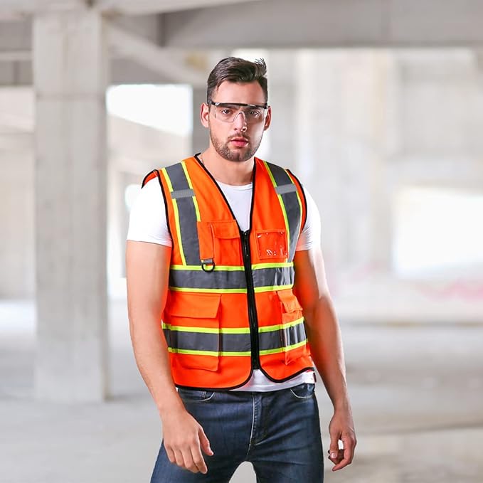 BeautyWill Custom Safety Vest Logo Class 2 High Visibility Reflevtive Vest Outdoor Protective Workwear