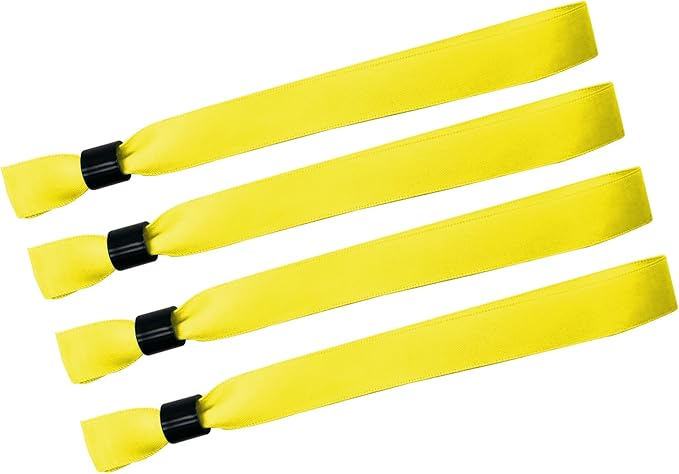 100 Pack Wrist Bands|Yellow Wristbands for Events|Wristbands for Concerts Festival Admission Party|13.78” x 0.59”