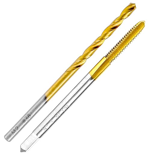 5-40 UNC Tap and #38 Drill Bit Kit, M2 HSS Drill and Tap Set, Combination of Drill and Tap Kit for Metal